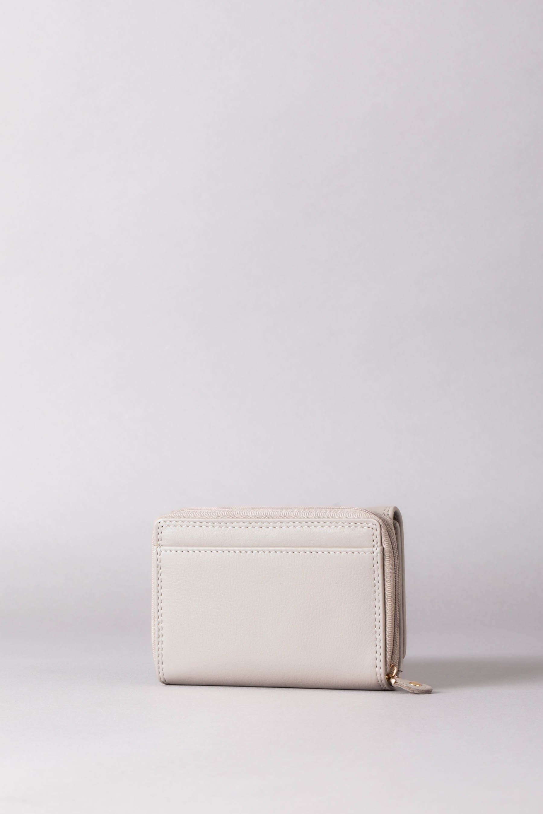 Gray leather purse sale