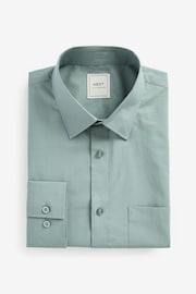 Seafoam Green Long Sleeve Single Cuff Paper Touch 100% Cotton Poplin Fabric Formal Shirt - Image 5 of 7