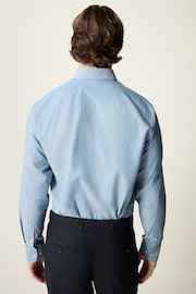 Blue Easy Care Long Sleeve Royal Oxford Single Cuff Shirt With Button Down Collar - Image 3 of 7