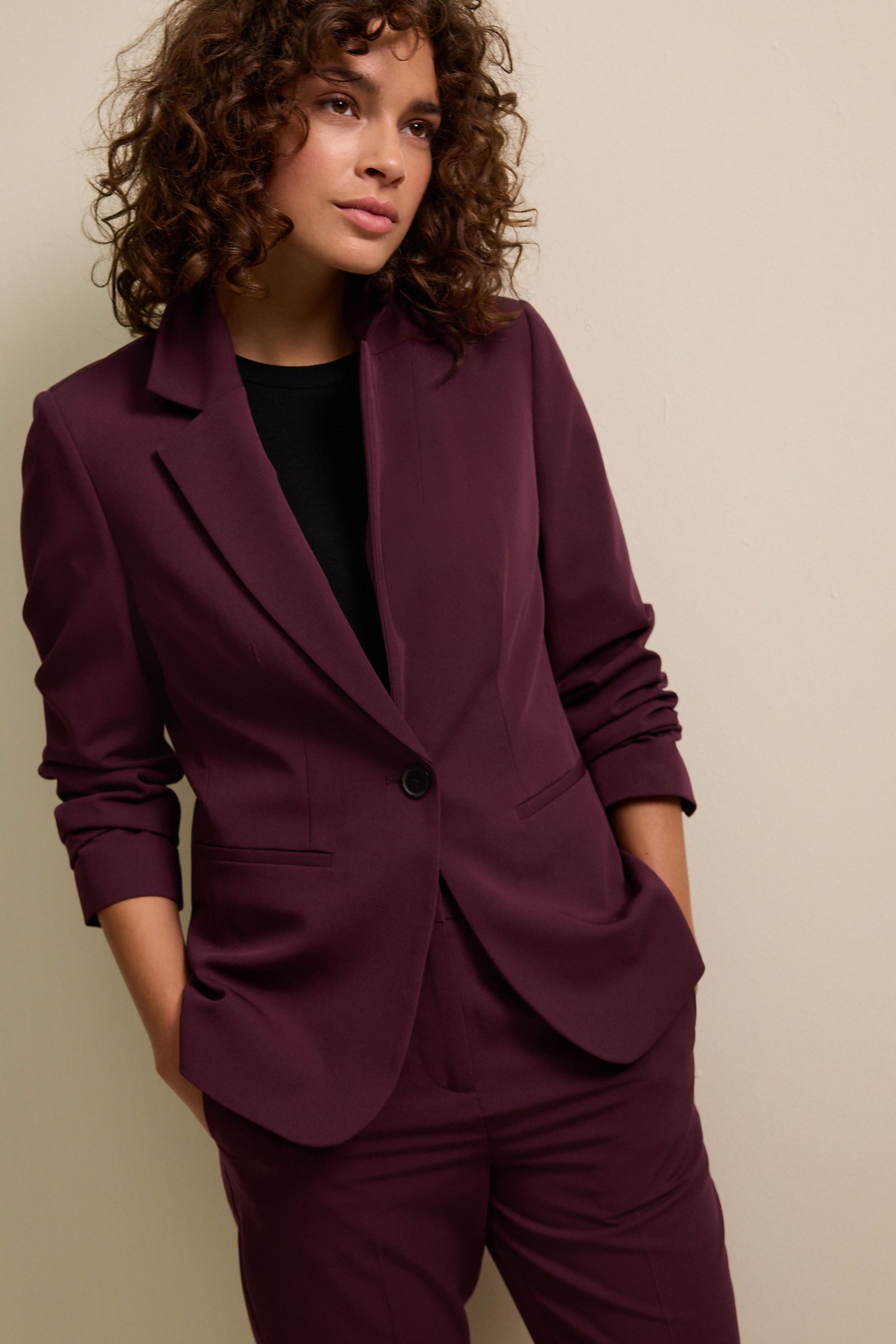 Buy Burgundy Red Single Breasted Blazer from Next United Arab Emirates