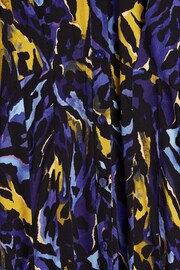 Oliver Bonas Blue Watercolour Print Midi Shirt Dress - Image 6 of 9