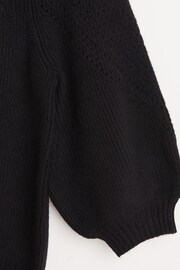 Oliver Bonas Black Scalloped Knitted Crop Top - Image 7 of 7