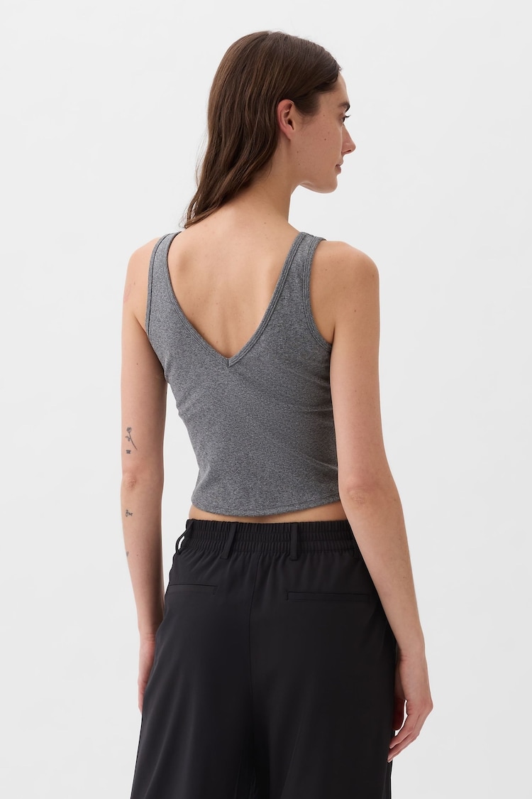 Gap Grey Built-in-Bra V Neck Top - Image 2 of 5