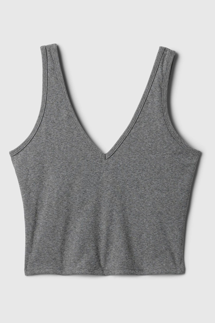 Gap Grey Built-in-Bra V Neck Top - Image 5 of 5