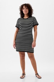 Gap Black/White Crochet Stripe Mini Dress - Image 1 of 3