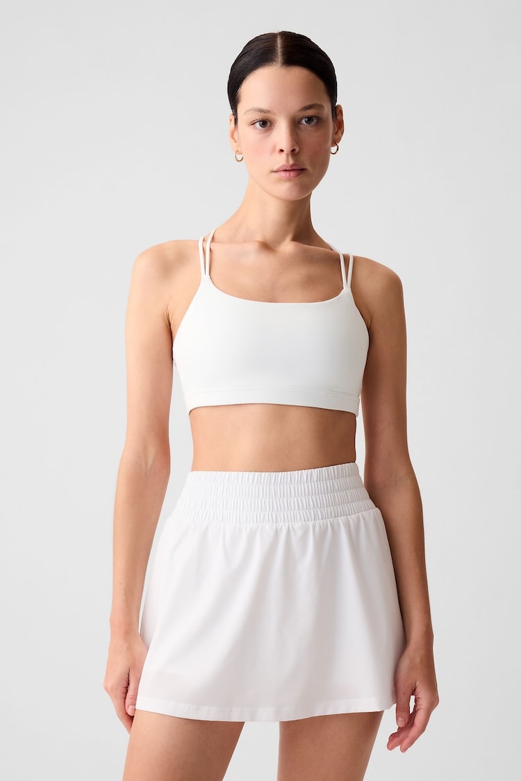 Gap White Power Medium Impact Racerback Sports Bra - Image 1 of 5