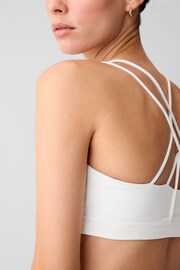 Gap White Power Medium Impact Racerback Sports Bra - Image 3 of 5