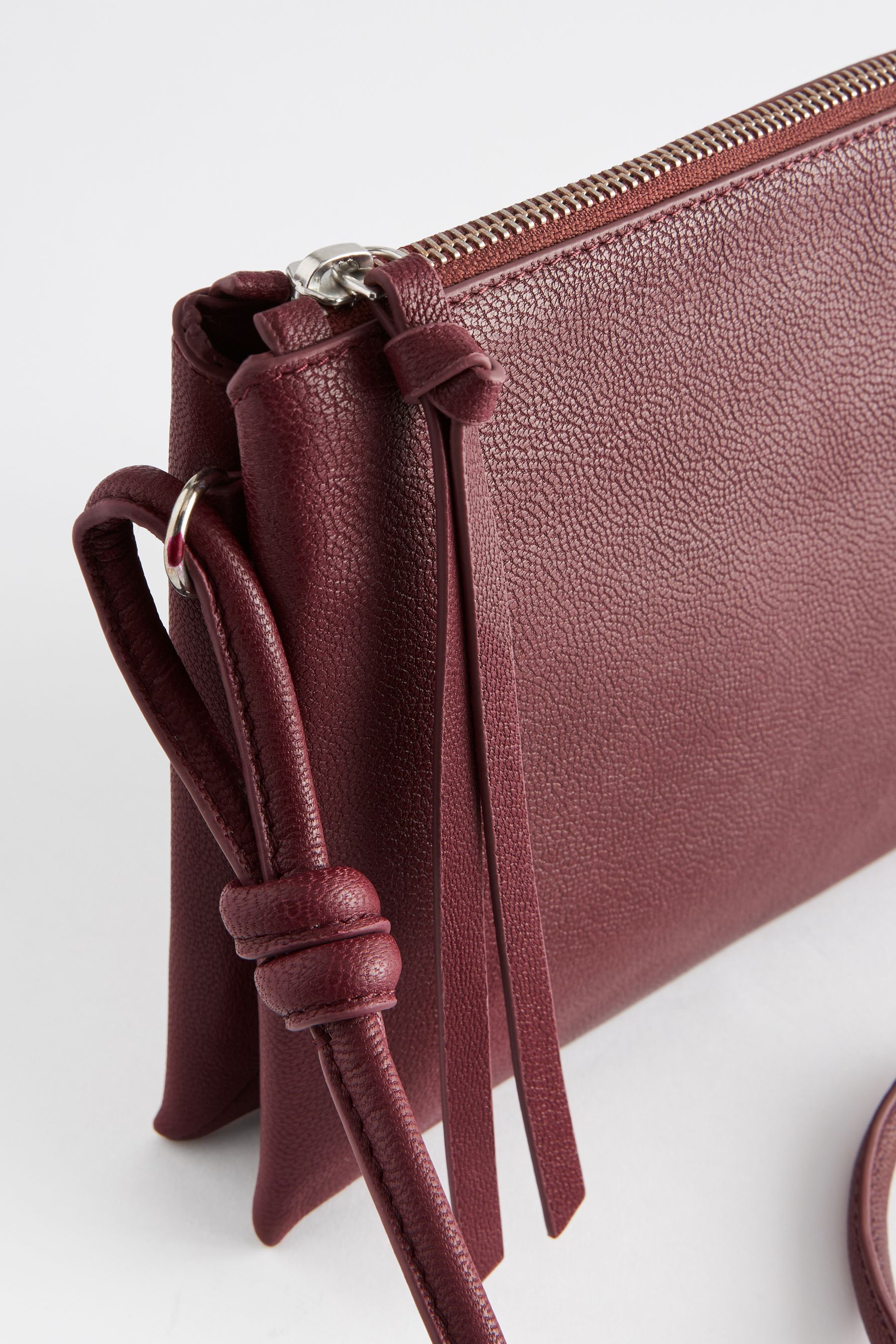 Buy Burgundy Red Leather Cross Body Bag from Next Luxembourg