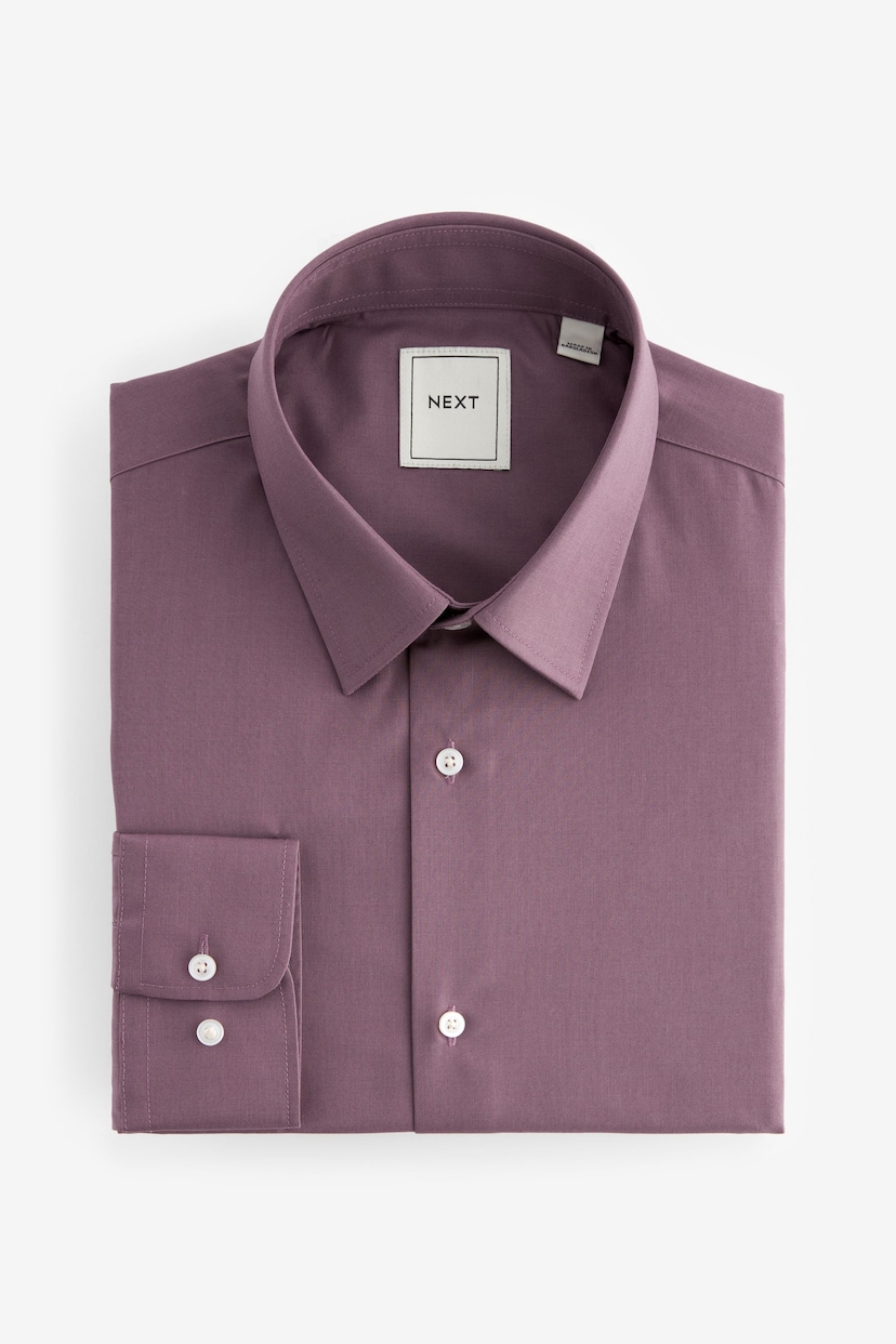 Mauve Pink Regular Fit Easy Care Single Cuff Shirt - Image 5 of 7