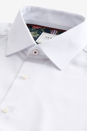 White Skinny Fit Trimmed Easy Care Single Cuff Shirt - Image 7 of 8