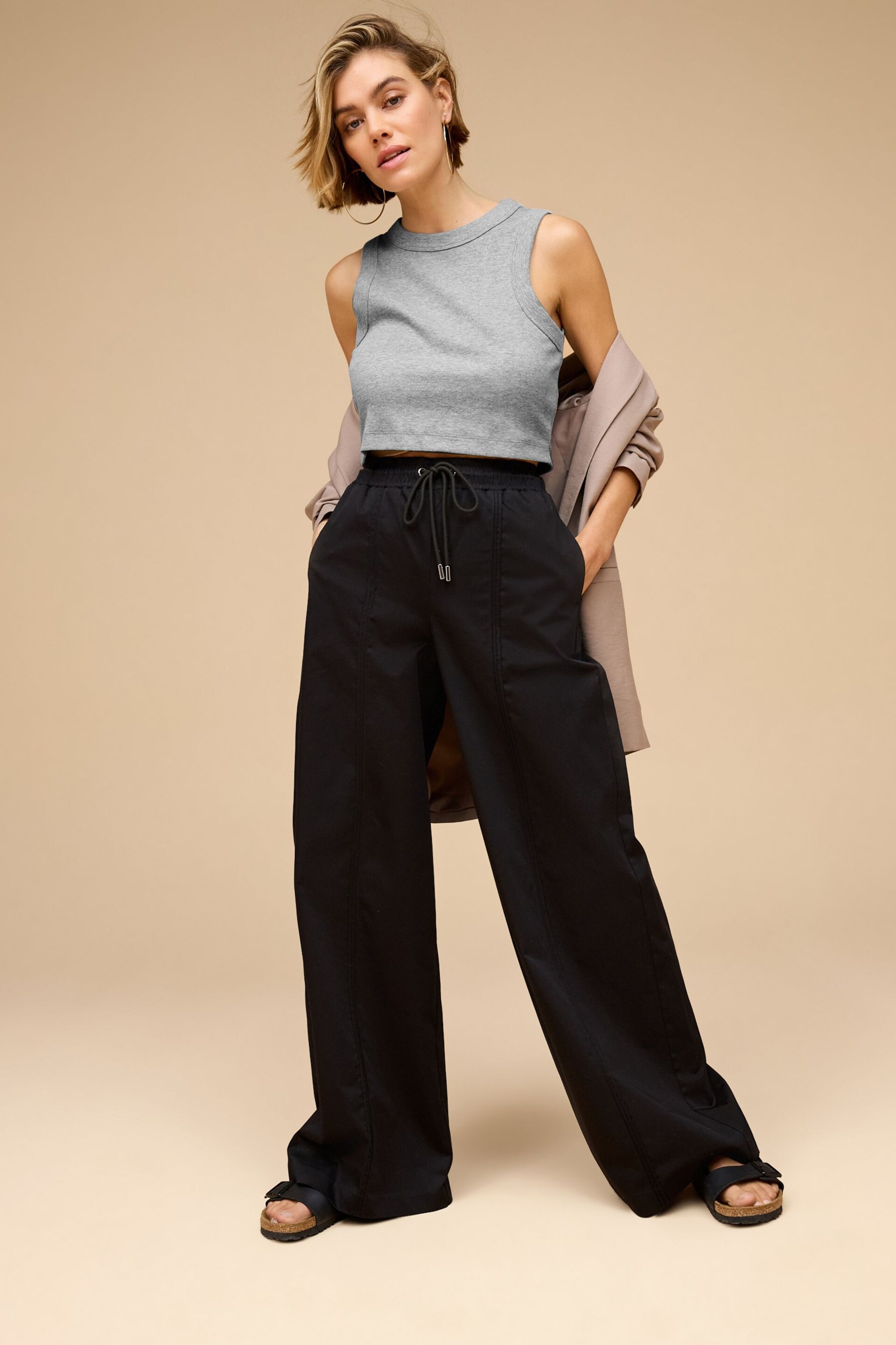 Black Pull-On Track Trousers - Image 1 of 6