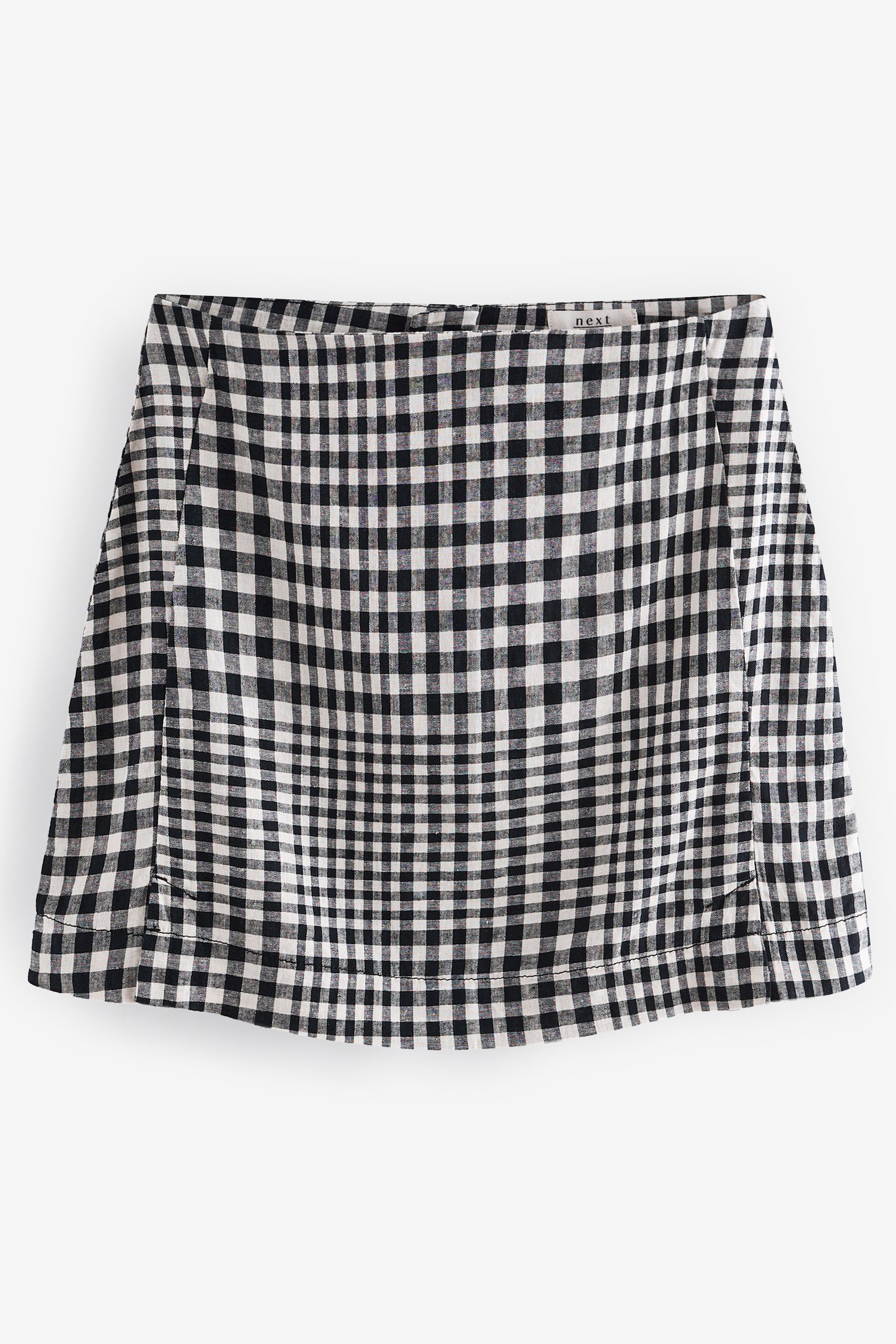 Plaid linen mini skirt online