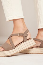 Friends Like These Beige Regular Fit Strappy Faux Leather Flatform Sandal - Image 3 of 4