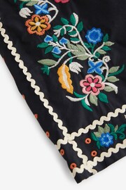 Navy Cotton Embroidered Mini Skirt - Image 6 of 6