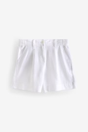 White Linen Blend Boy Shorts - Image 5 of 6