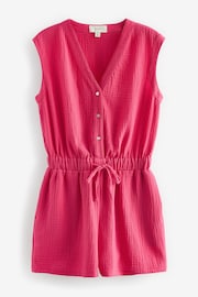 Bright Pink Textured Summer Playsuit - Image 5 of 6