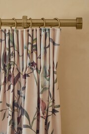 Pink Lily Floral Pencil Pleat Blackout/Thermal Curtains - Image 5 of 9