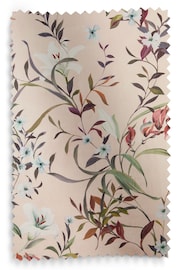 Pink Lily Floral Pencil Pleat Blackout/Thermal Curtains - Image 7 of 9