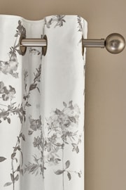 Grey Floral Eyelet Blackout/Thermal Curtains - Image 5 of 9