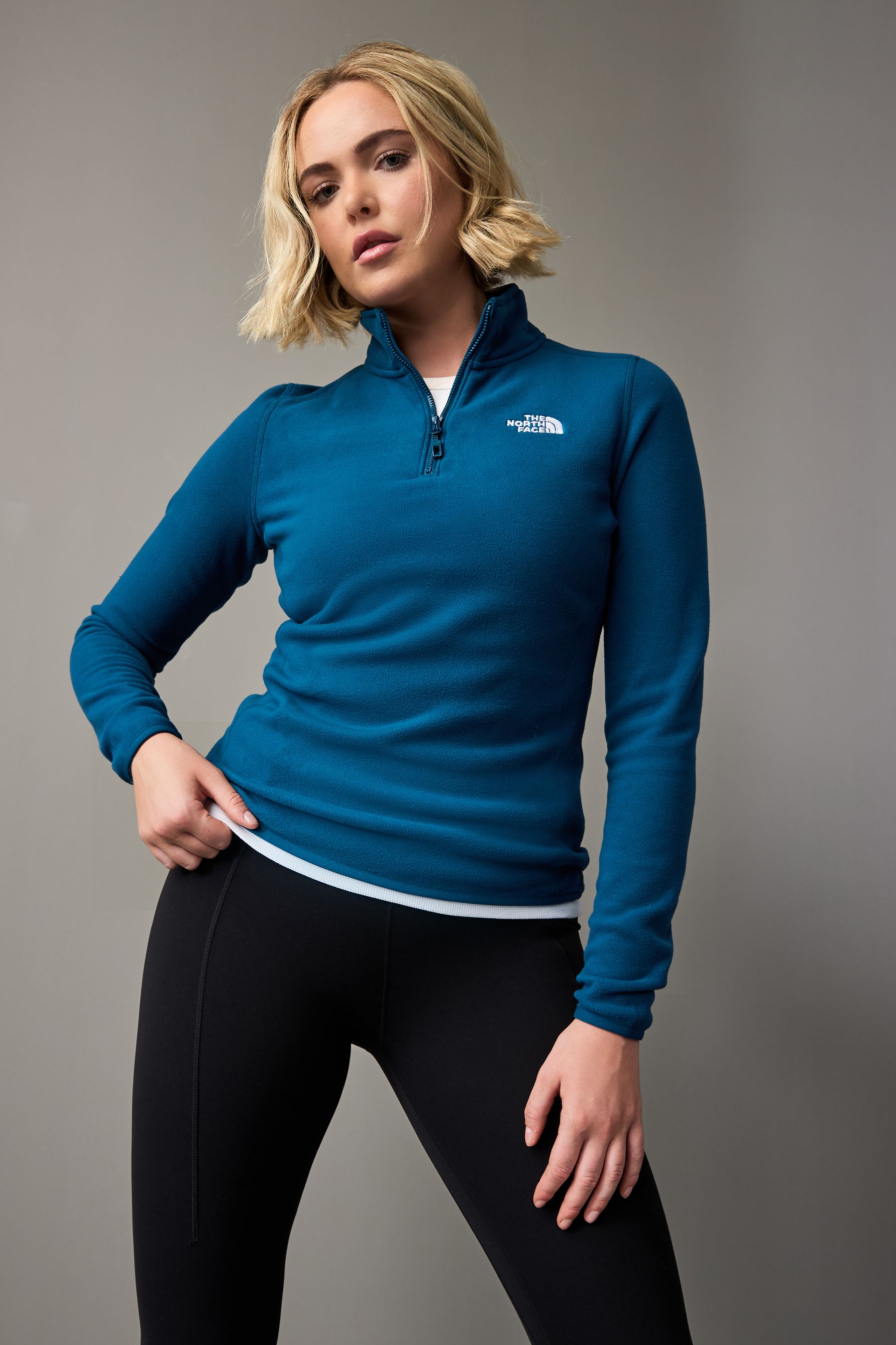 The North Face Blue Glacier Quarter Zip Fleece large Womens