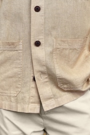 Світло-бежевий - Linen Blend Chore Shacket Overshirt - Image 6 of 9