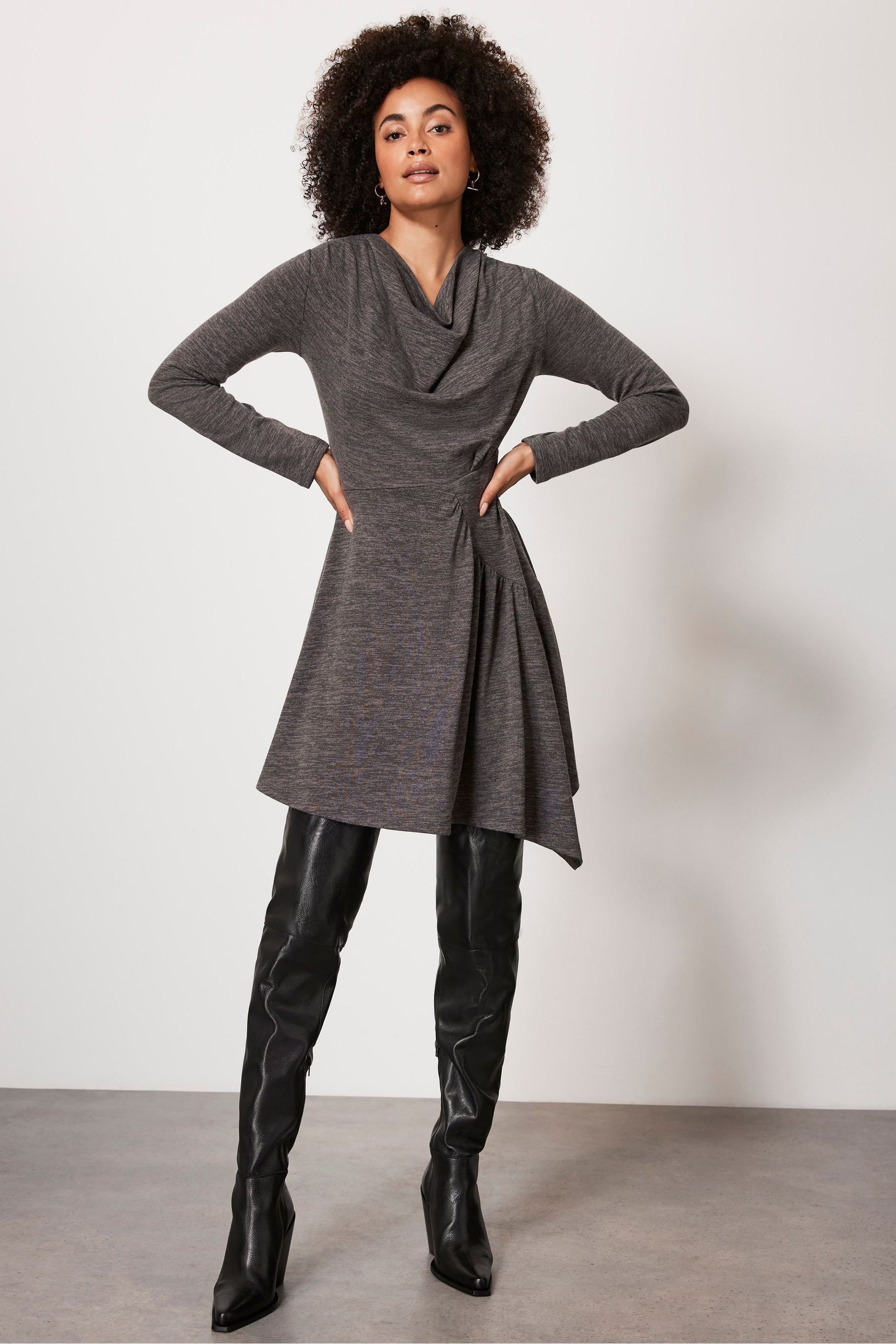 Buy Mint Velvet Grey Jersey Mini Dress from Next Luxembourg