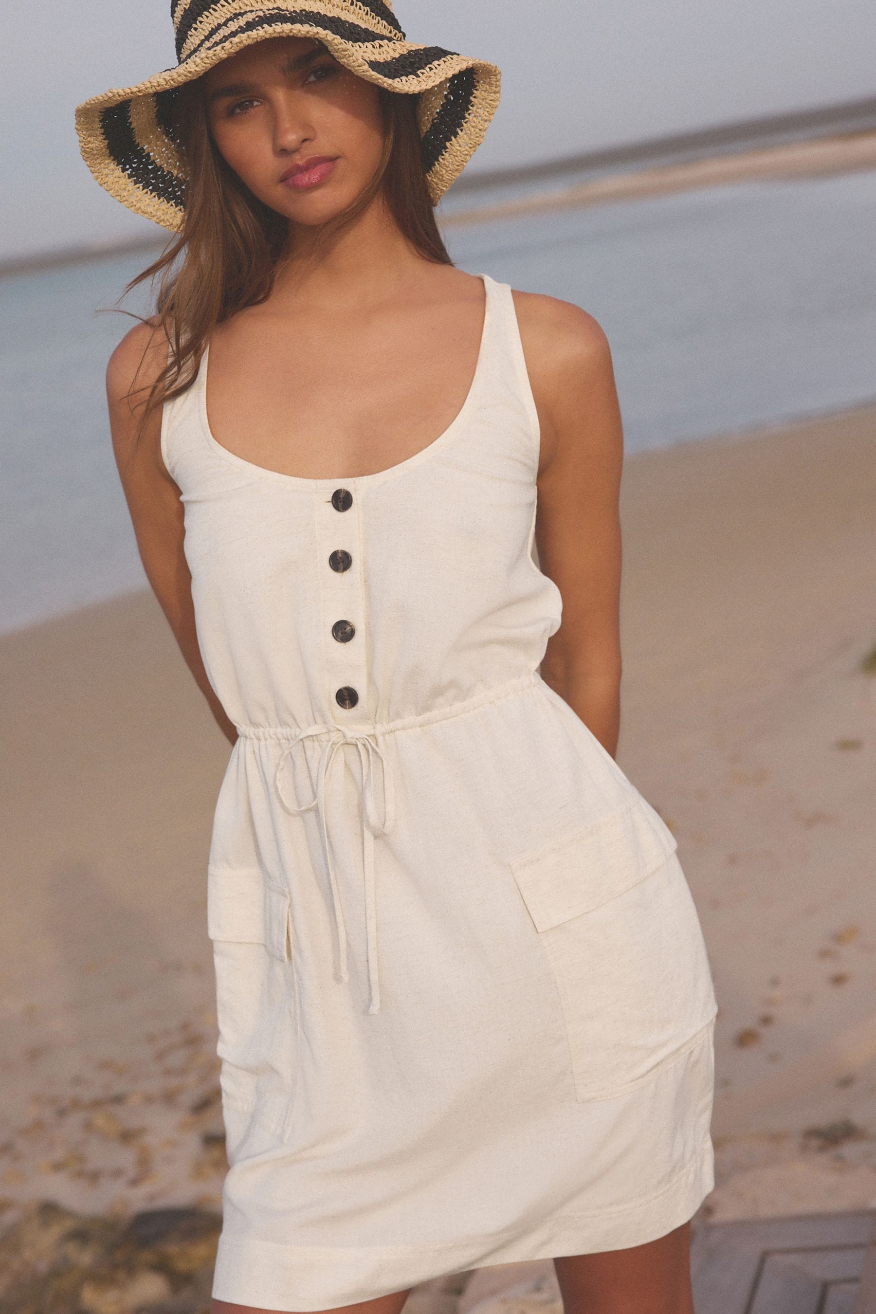 Cream utility dress store