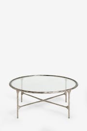 Pewter Grey Wrought Glass Top Coffee Table - Image 4 of 5