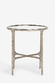 Pewter Grey Wrought Glass Top Side Table - Image 2 of 5