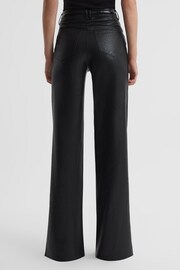 Paige Sasha Faux Leather High Rise Straight Black Trousers - Image 2 of 7