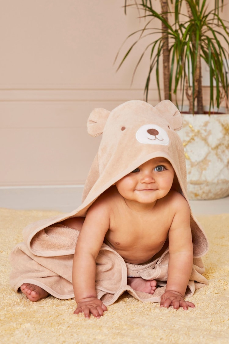 JoJo Maman Bébé Bear Character Hooded Towel - Image 1 of 4