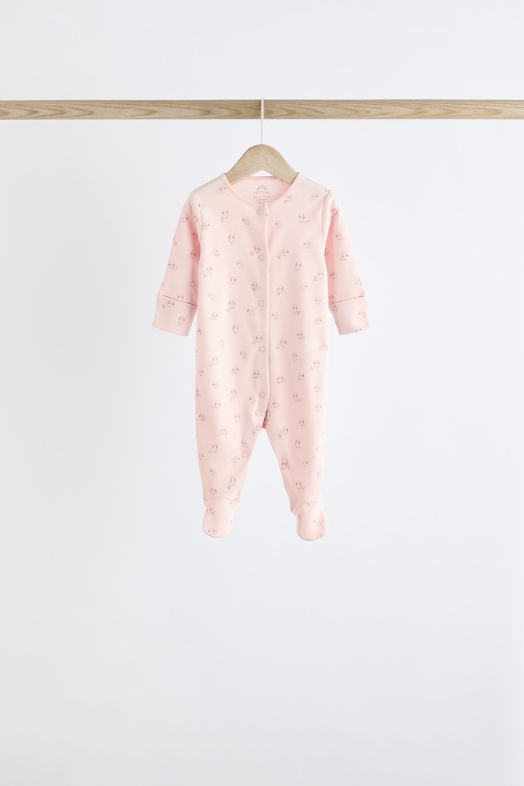 Pink 7 Pack Baby Sleepsuit (0-2yrs) - Image 4 of 16