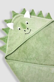 JoJo Maman Bébé Green Dino Character Hooded Towel - Image 4 of 4