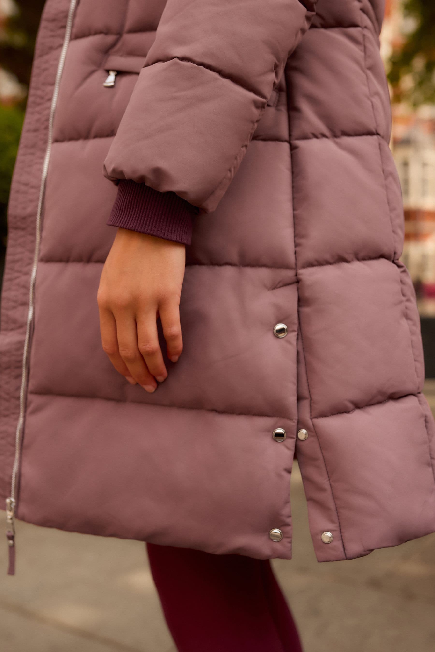Buy Rose Pink Shower Resistant Padded Puffer Hooded Mid Length Coat from the Next UK online shop