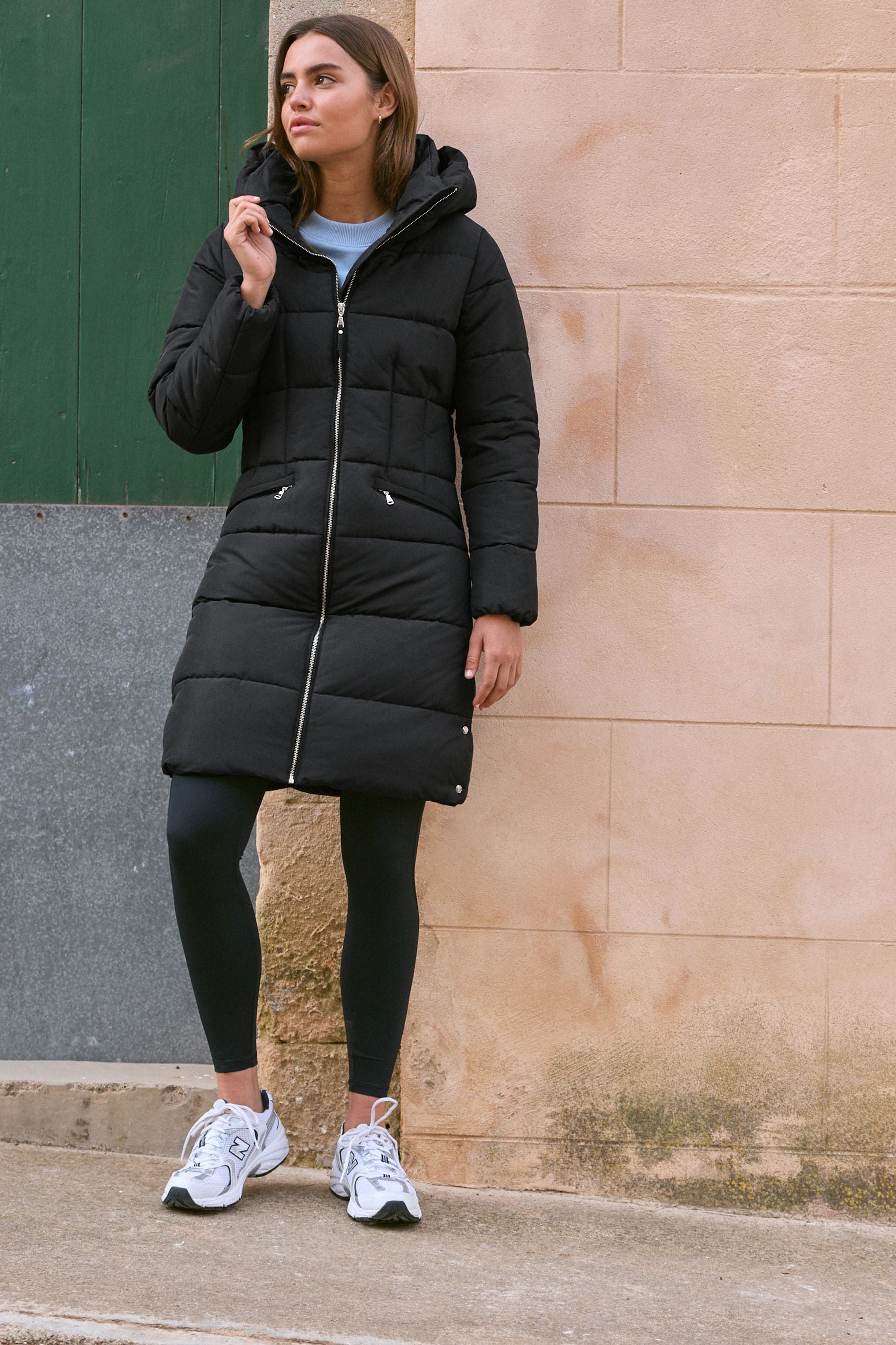 Knee length padded ladies coat sale