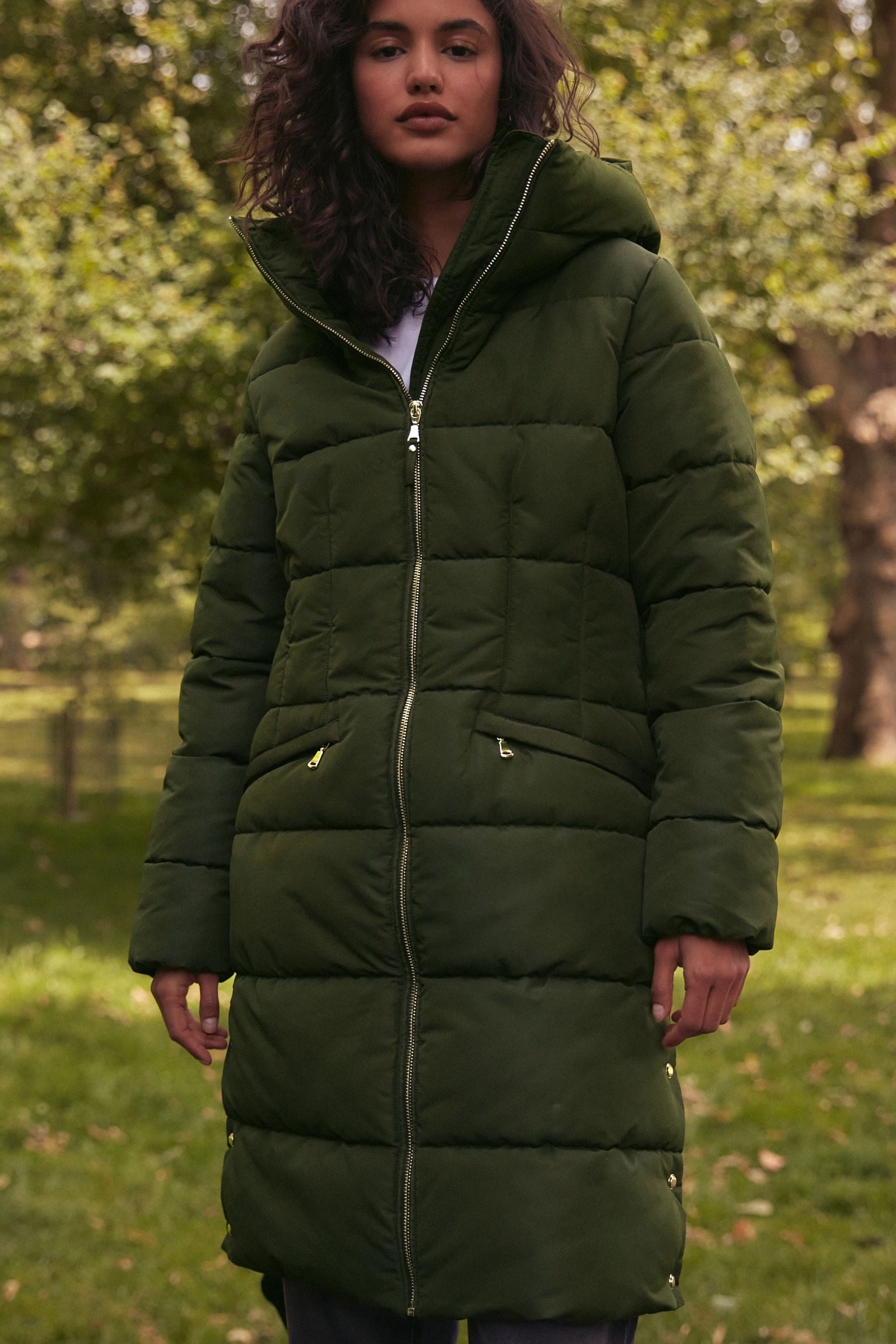 Next green padded coat hot sale