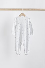 White 4 Pack Baby Delicate Animal Printed Sleepsuits (0-2yrs) - Image 3 of 8