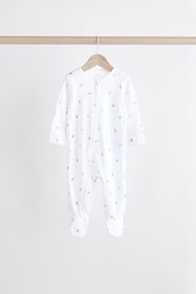 White Bright Character 4 Pack Baby 100% Cotton Sleepsuits (0-2yrs) - Image 3 of 13