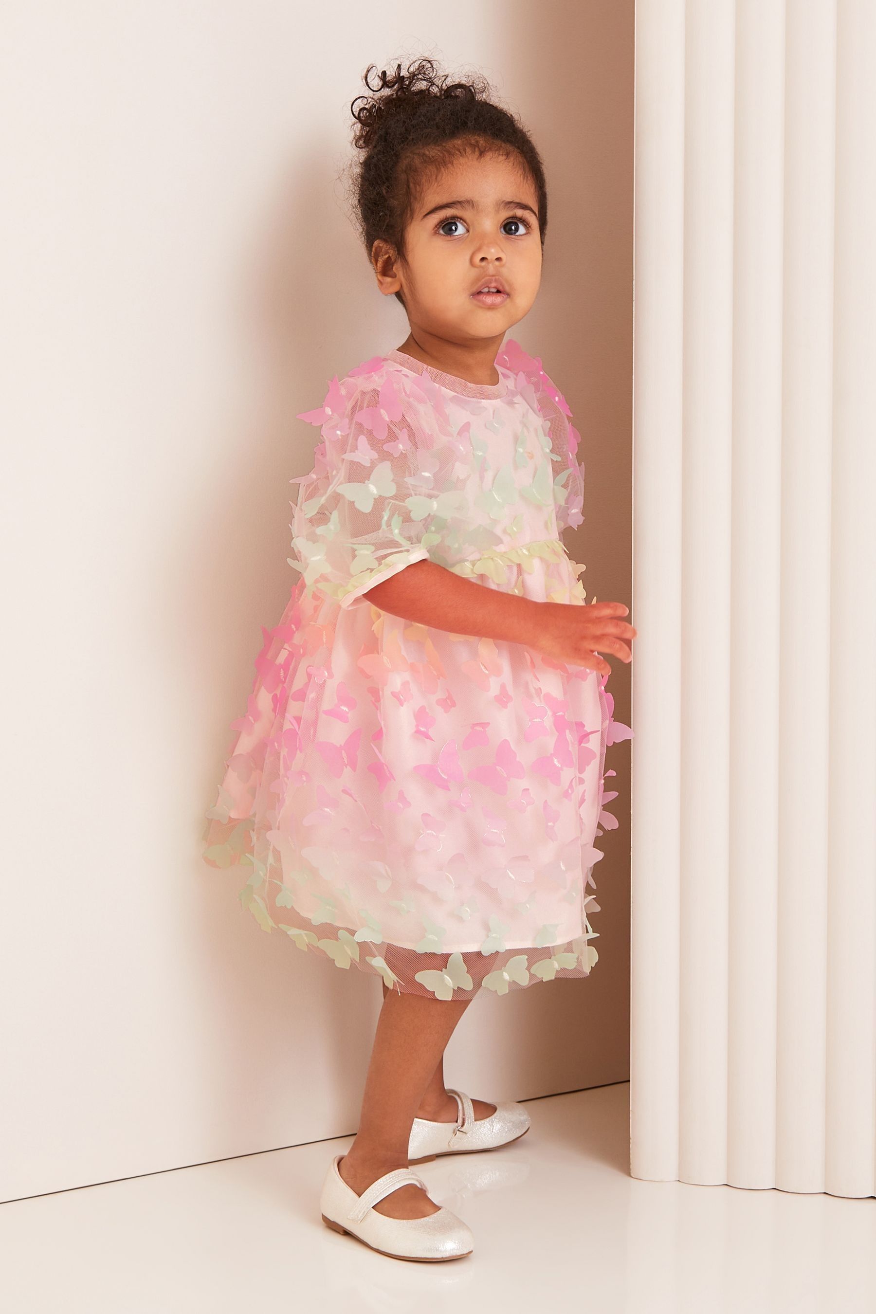 Buy Lipsy Pink 3D Rainbow Butterfly Dress 3mths 5yrs from Next Luxembourg