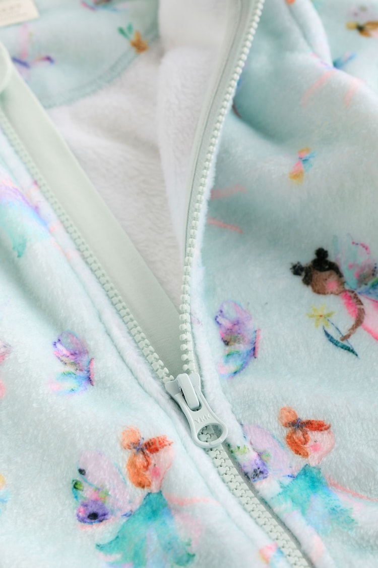 Mint Green Fairy Baby Zip Fleece Sleepsuit - Image 7 of 7