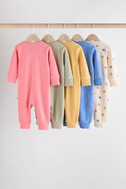 Multi Baby Footless Two Way Zipped 100% Cotton Sleepsuits 5 Pack (0mths-3yrs) - Image 2 of 18