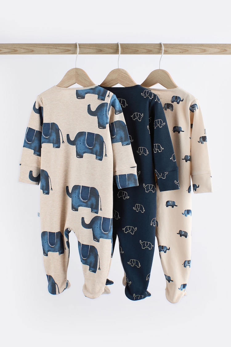 Blue Elephant Baby 100% Cotton Sleepsuits 3 Pack (0mths-2yrs) - Image 2 of 12