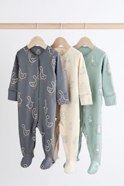 Mineral Blue Farm Printed Baby 100% Cotton Sleepsuits 3 Pack (0mths-3yrs) - Image 1 of 2