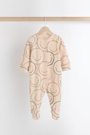 Brown Smiley Printed 3 Pack Baby Sleepsuits (0mths-2yrs) - Image 3 of 11