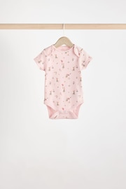 Pink & White Fairy Baby Short Sleeve 100% Cotton Bodysuits 5 Pack - Image 4 of 13