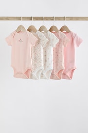 Pink Bunny 5 Pack Pink Bunny Short Sleeve Bodysuits - Image 1 of 12