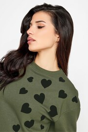 PixieGirl Petite Green Heart Flock Sweatshirt - Image 4 of 4