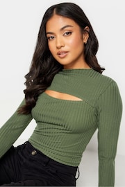 PixieGirl Petite Green Lettuce Edge Cut Out Top - Image 4 of 4