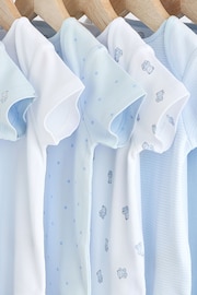 Blue 7 Pack Bear Short Sleeve Baby Bodysuits - Image 10 of 14