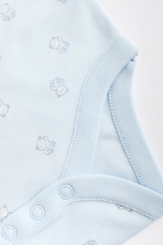 Blue 7 Pack Bear Short Sleeve Baby Bodysuits - Image 12 of 14